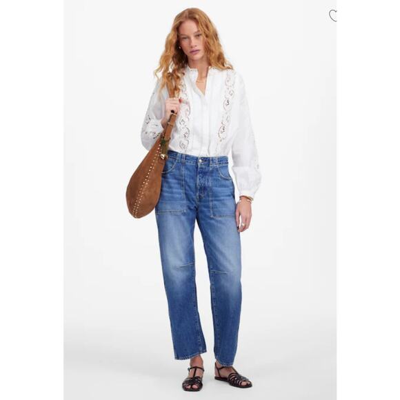 NWT Madewell The Petite Darted Barrel-Leg Jean Size 32 Retail $148 - Picture 1 of 8